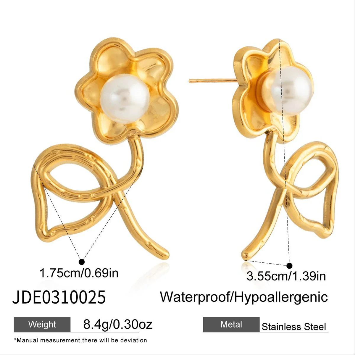 Wholesale Stainless Steel Electroplated Geometric Flower Cut Out Earrings For Women - Image 6
