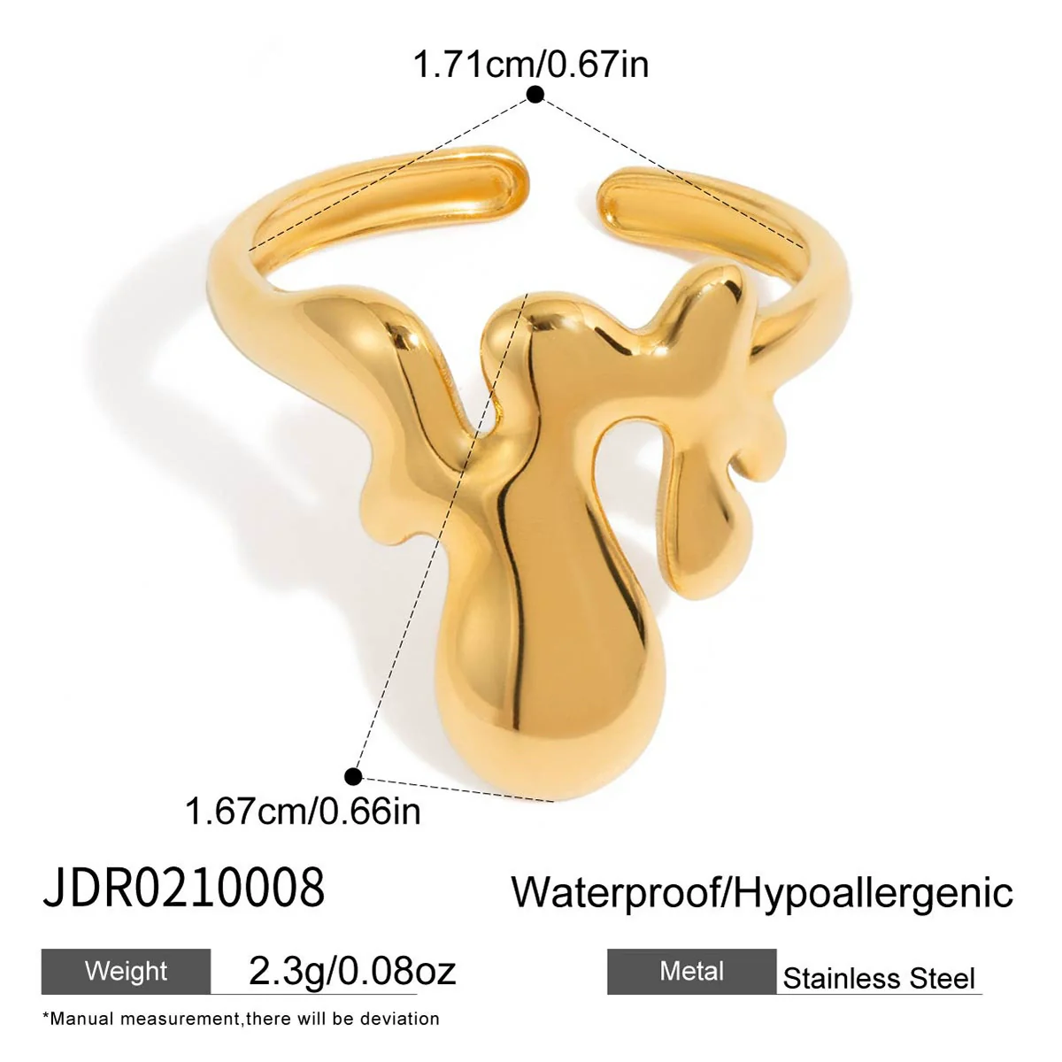 Wholesale Stainless Steel Electroplated Geometric Ins Style Unisex Ring For Women - Image 5