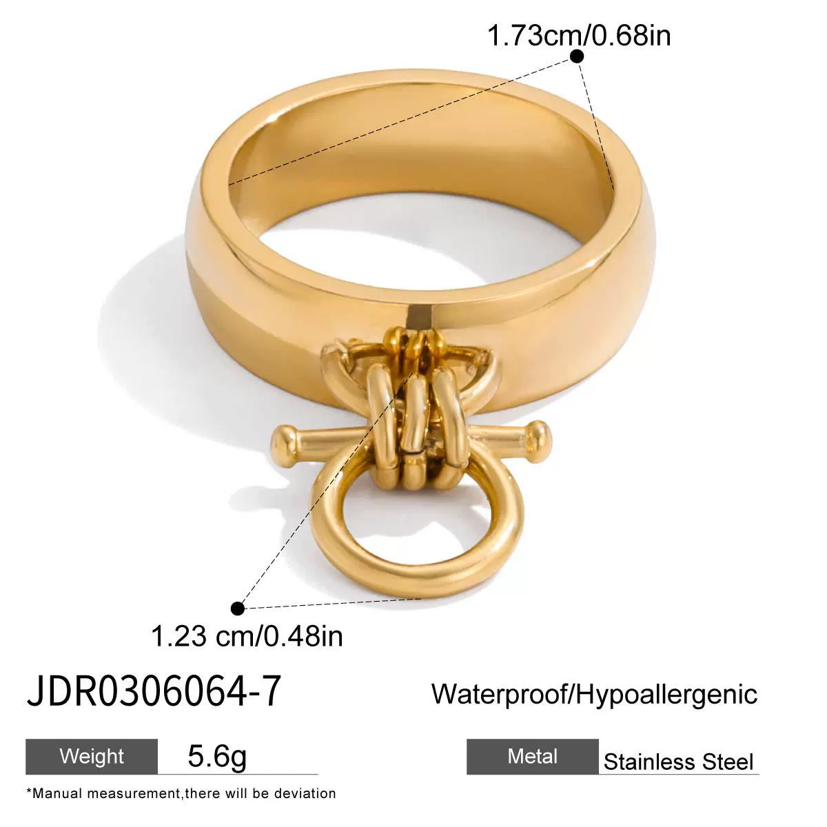 Wholesale Stainless Steel Electroplated Geometric Ins Style Unisex Ring For Women - Image 7