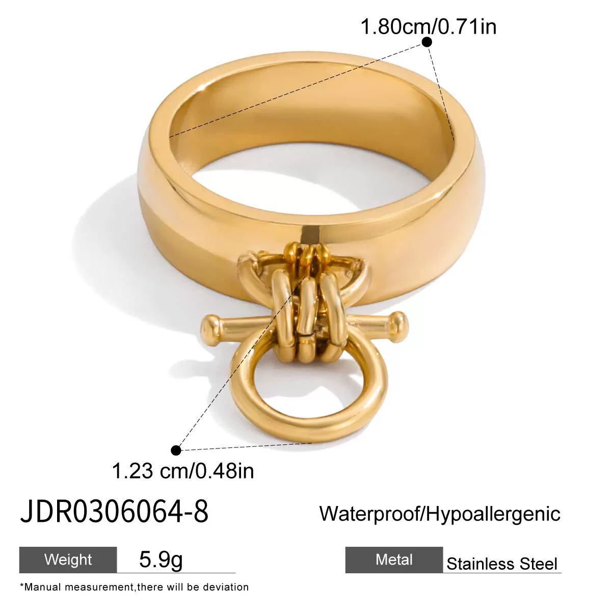 Wholesale Stainless Steel Electroplated Geometric Ins Style Unisex Ring For Women - Image 8