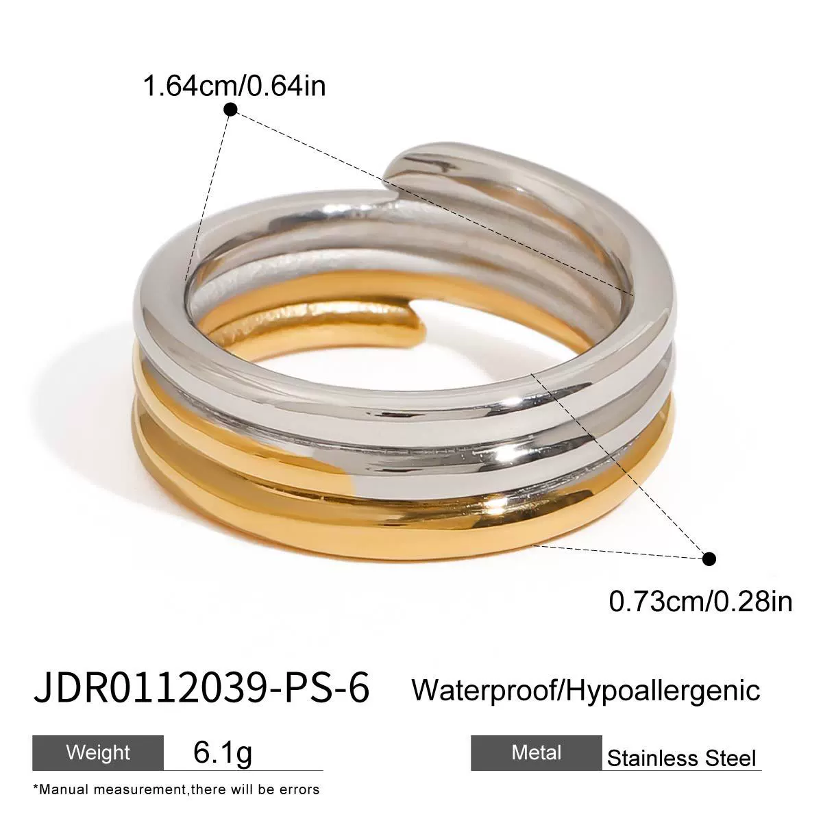 Wholesale Stainless Steel Electroplated Geometric Jewelry Rings For Women - Image 6