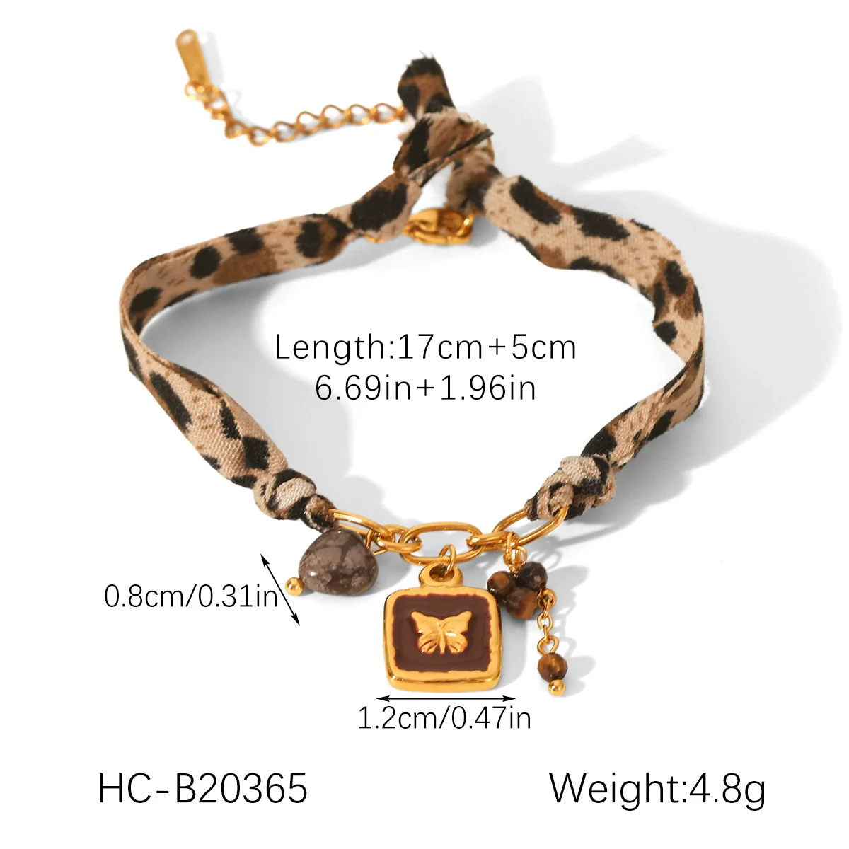Wholesale Stainless Steel Electroplated Geometric Leopard Print Jewelry Pendant Necklace And Bracelet For Women - Image 9