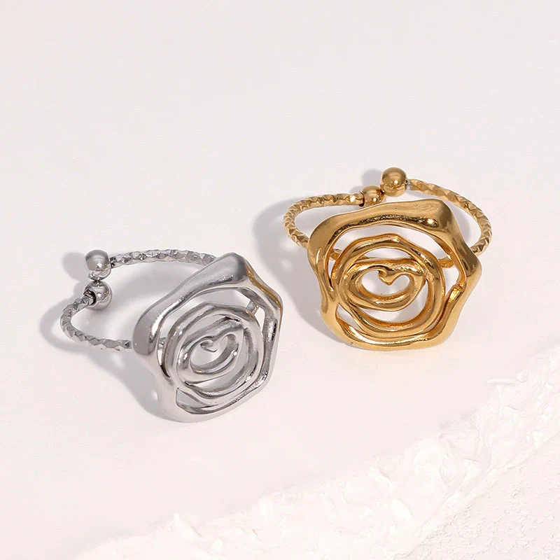 Wholesale Stainless Steel Electroplated Geometric Open Ring Hand Jewelry For Women