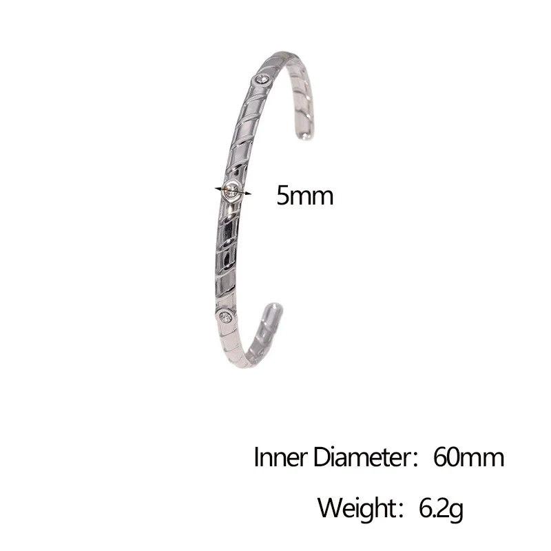 Wholesale Stainless Steel Electroplated Geometric Simple Bracelet - Image 7