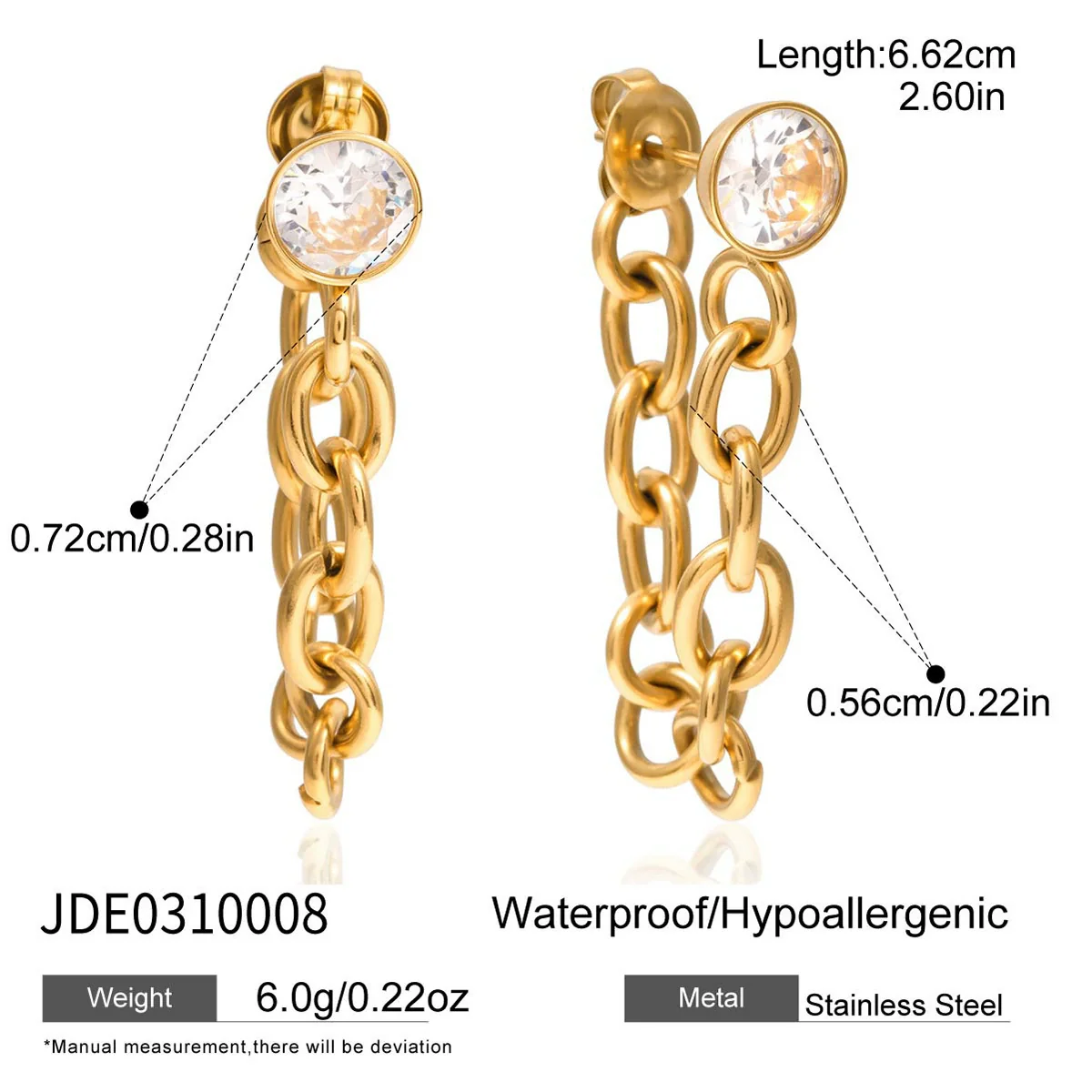 Wholesale Stainless Steel Electroplated Geometric Tassel Earrings For Women - Image 5