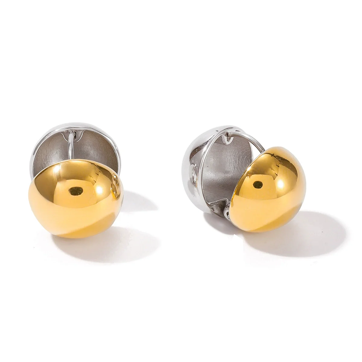 Wholesale Stainless Steel Electroplated Geometric Women's Earrings In Normcore And Ins Style - Image 4