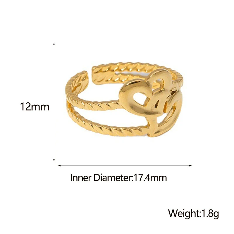 Wholesale Stainless Steel Electroplated Heart Shape Ring For Women - Image 5