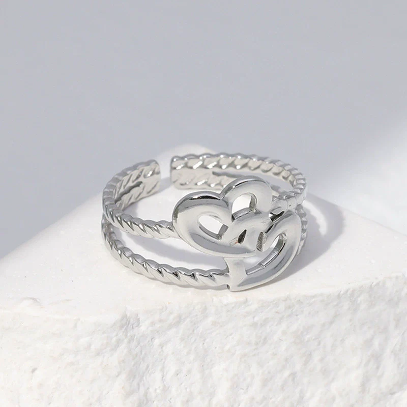Wholesale Stainless Steel Electroplated Heart Shape Ring For Women - Image 7