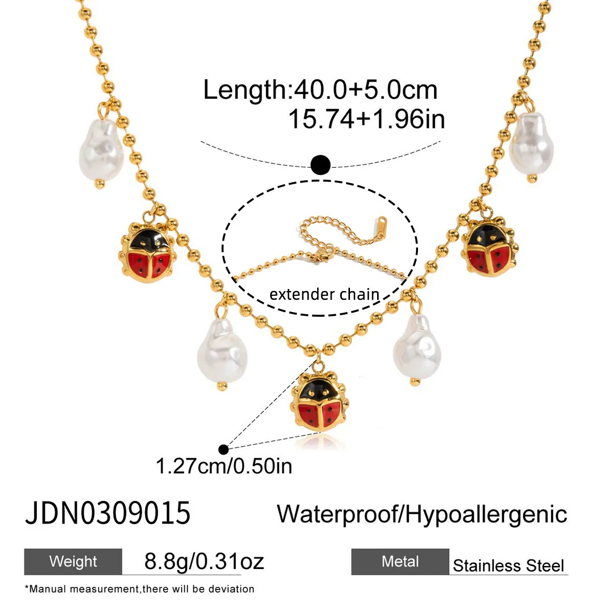 Wholesale Stainless Steel Electroplated Insect Shape Pendant Necklace For Women - Image 7