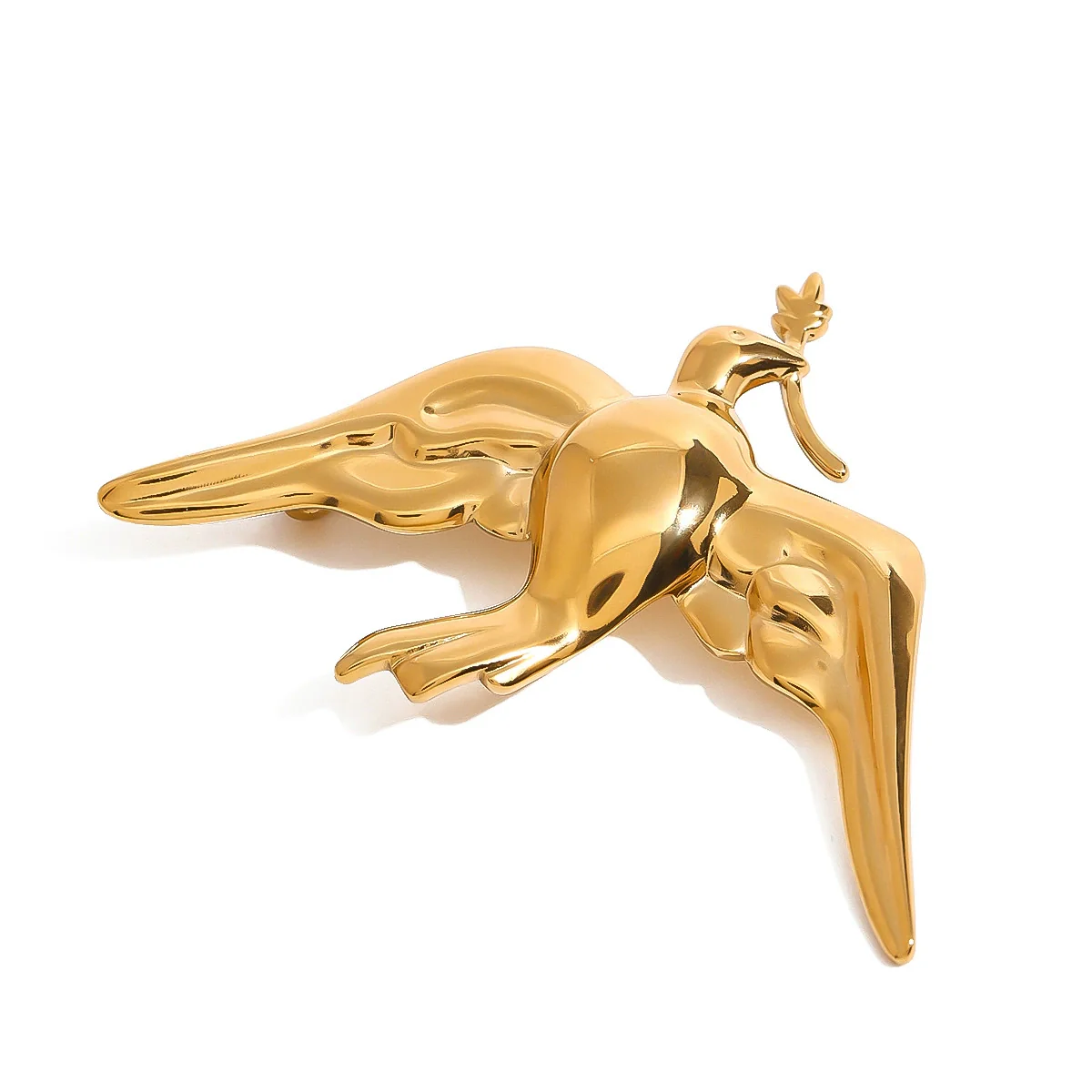 Wholesale Stainless Steel Electroplated Peace Dove Retro Brooch Women's Jewelry - Image 5