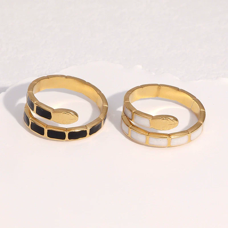 Wholesale Stainless Steel Electroplated Snakeshaped Animal Zodiac Open Ring Women's Jewelry - Image 2