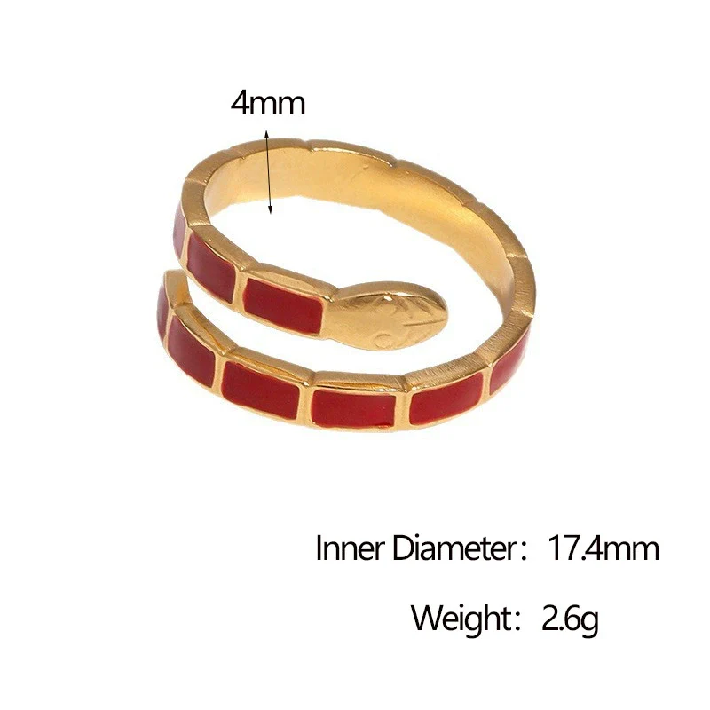 Wholesale Stainless Steel Electroplated Snakeshaped Animal Zodiac Open Ring Women's Jewelry - Image 5