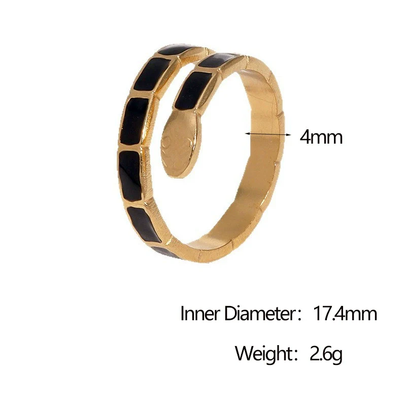 Wholesale Stainless Steel Electroplated Snakeshaped Animal Zodiac Open Ring Women's Jewelry - Image 7