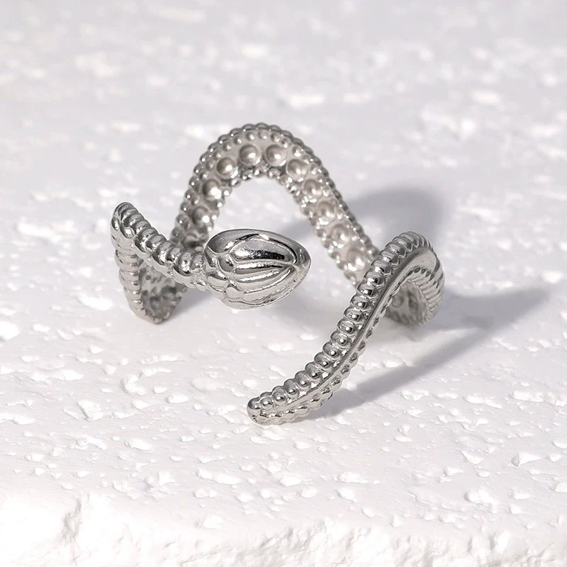 Wholesale Stainless Steel Electroplated Snakeshaped Zodiac Open Ring Women's Jewelry - Image 3