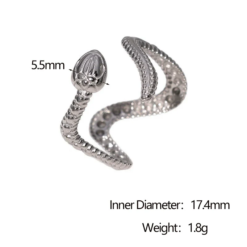 Wholesale Stainless Steel Electroplated Snakeshaped Zodiac Open Ring Women's Jewelry - Image 7