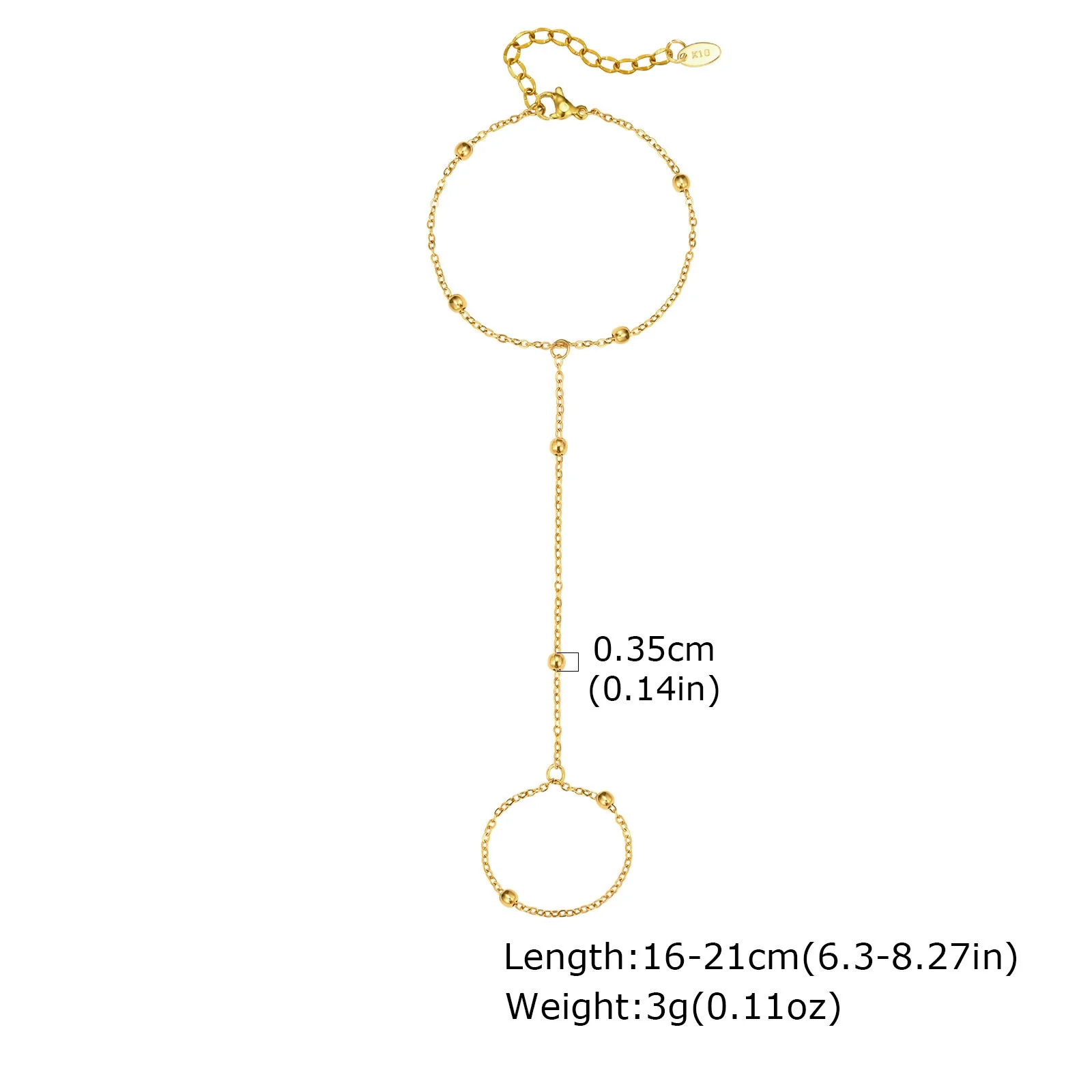 Wholesale Stainless Steel Fashion Hand Support Round Snake Chain Double Layer Overlapping Gold Plated Bracelet For Women - Image 10