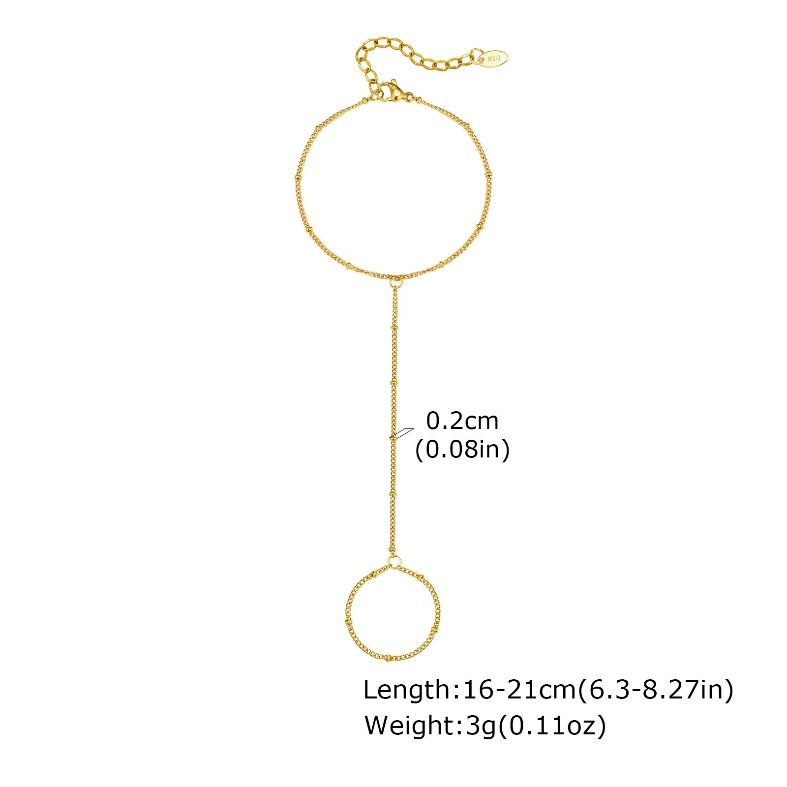 Wholesale Stainless Steel Fashion Hand Support Round Snake Chain Double Layer Overlapping Gold Plated Bracelet For Women - Image 7