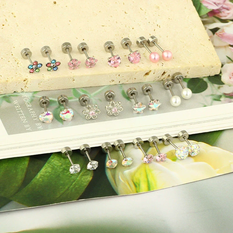 Wholesale Stainless Steel Fivepointed Star Electroplated Simple Style Ear Nails - Image 3