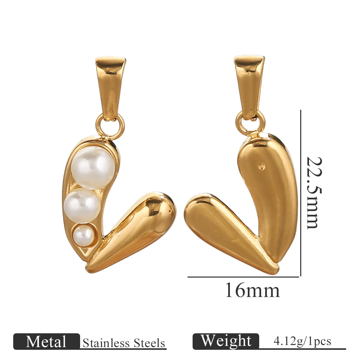 Wholesale Stainless Steel Fivepointed Star Heartshaped Pearl Pendant Jewelry Accessories With Electroplating - Image 10
