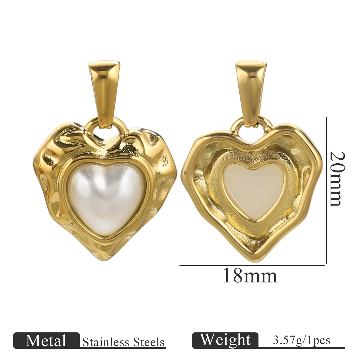 Wholesale Stainless Steel Fivepointed Star Heartshaped Pearl Pendant Jewelry Accessories With Electroplating - Image 8