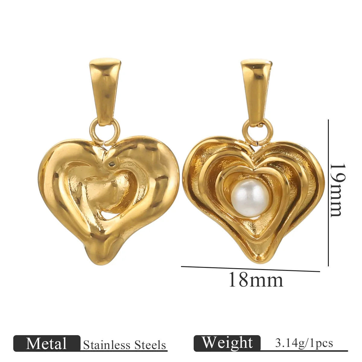 Wholesale Stainless Steel Fivepointed Star Heartshaped Pearl Pendant Jewelry Accessories With Electroplating - Image 9