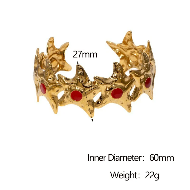 Wholesale Stainless Steel Fivepointed Star Open Bracelet Electroplated Jewelry For Women - Image 7