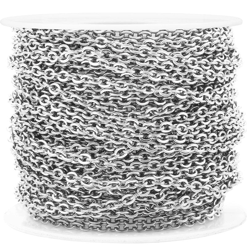 Wholesale Stainless Steel Flat Cross Chain Jewelry For Men And Women Electroplated Bracelet Necklace Diy Chain - Image 6
