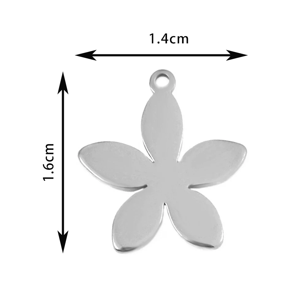 Wholesale Stainless Steel Floral Jewelry Accessories Pendant With Electroplating Hollow Rose Four Leaf Clover Tree Leaves Design - Image 10