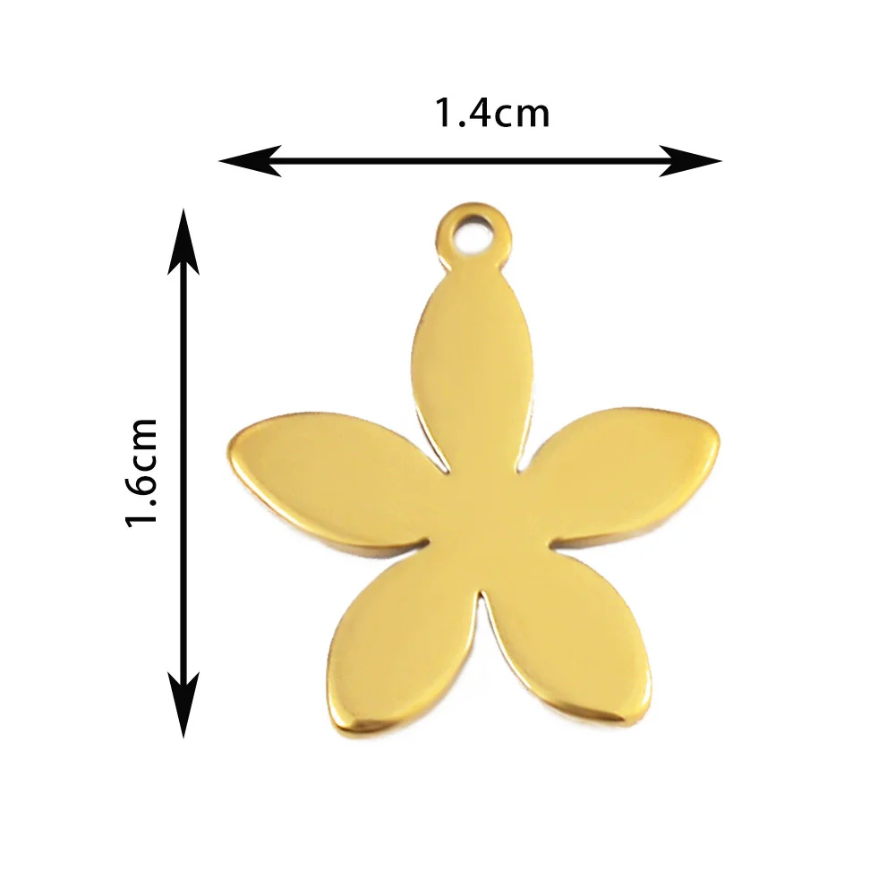 Wholesale Stainless Steel Floral Jewelry Accessories Pendant With Electroplating Hollow Rose Four Leaf Clover Tree Leaves Design - Image 11