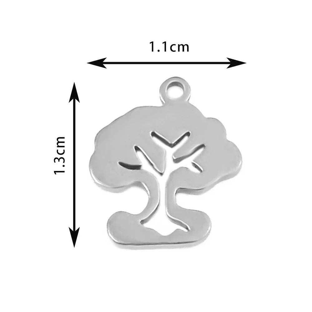 Wholesale Stainless Steel Floral Jewelry Accessories Pendant With Electroplating Hollow Rose Four Leaf Clover Tree Leaves Design - Image 14