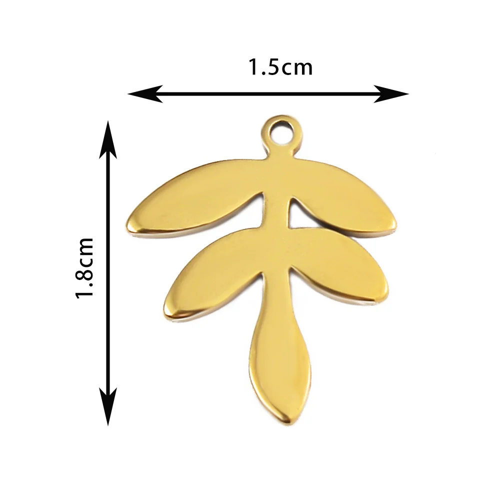 Wholesale Stainless Steel Floral Jewelry Accessories Pendant With Electroplating Hollow Rose Four Leaf Clover Tree Leaves Design - Image 5
