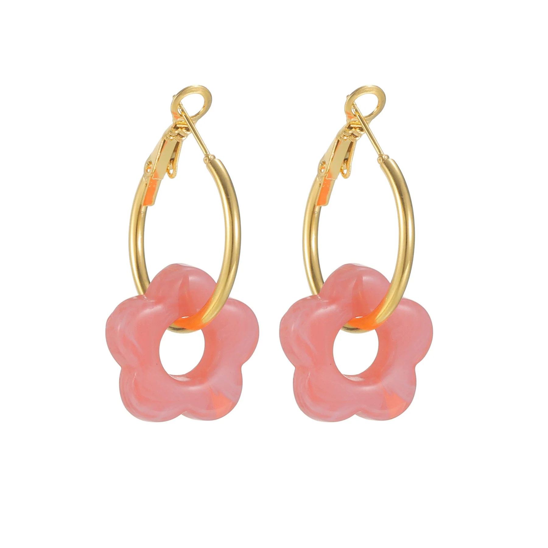Wholesale Stainless Steel Floral Tassel Earrings Light Luxury Electroplated For Women - Image 12