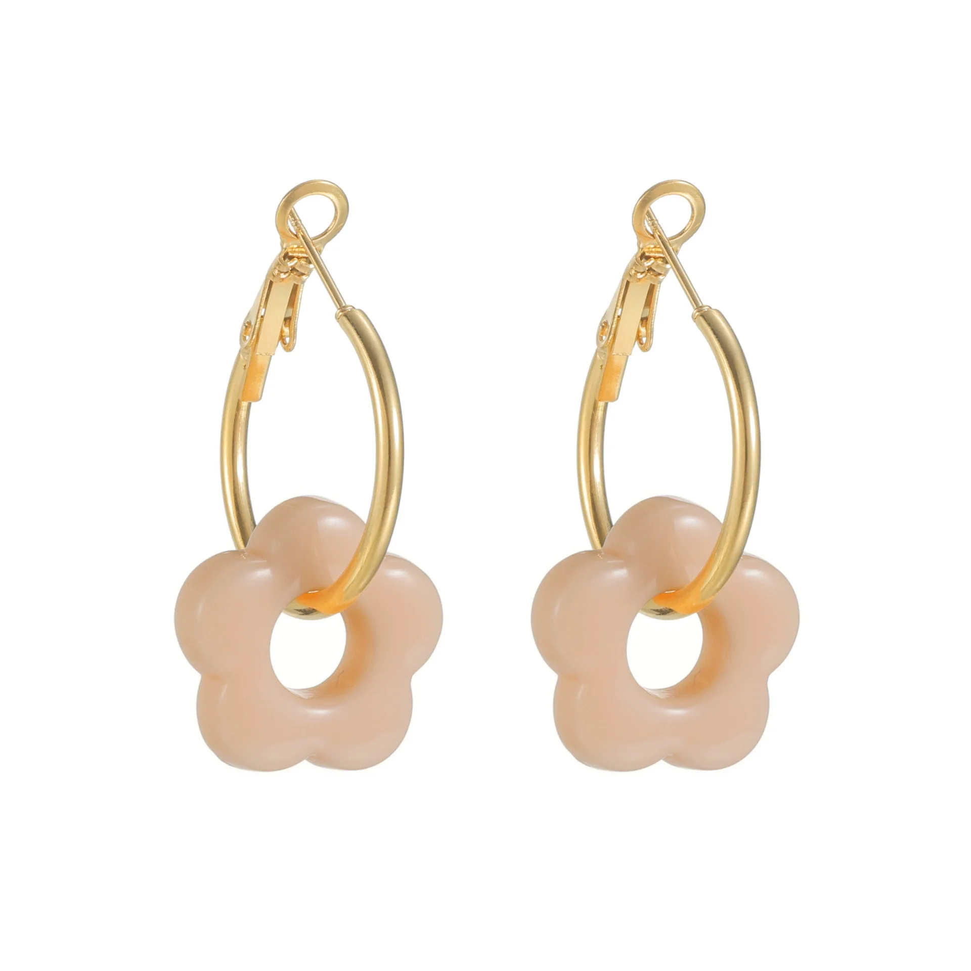 Wholesale Stainless Steel Floral Tassel Earrings Light Luxury Electroplated For Women - Image 6
