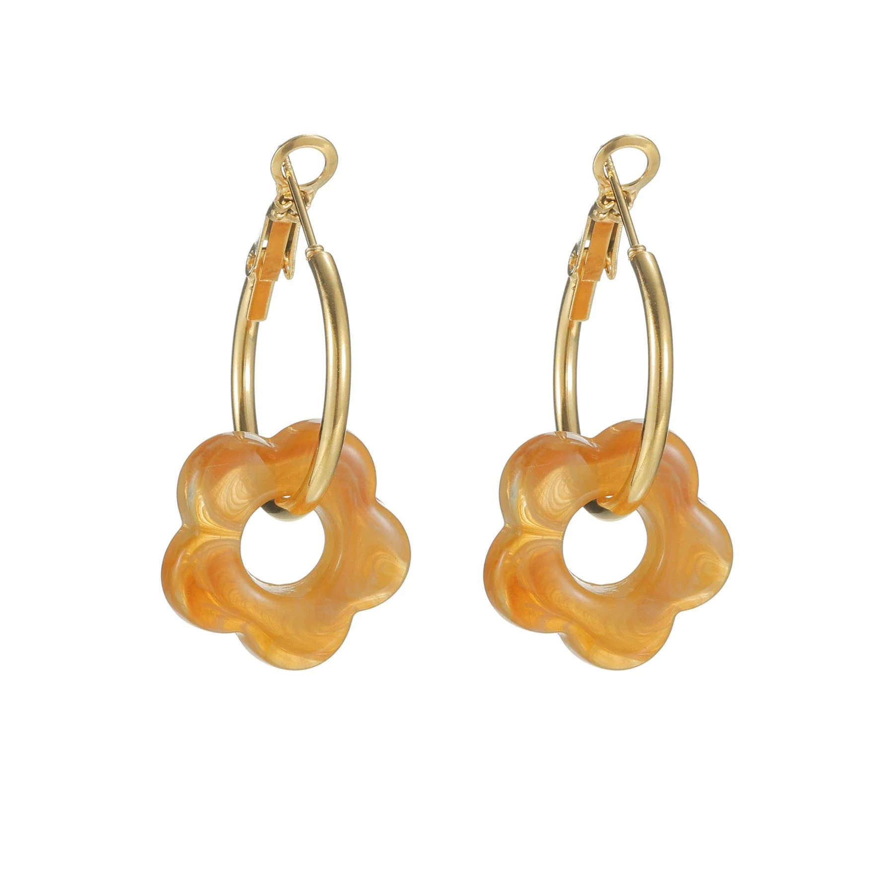 Wholesale Stainless Steel Floral Tassel Earrings Light Luxury Electroplated For Women - Image 7