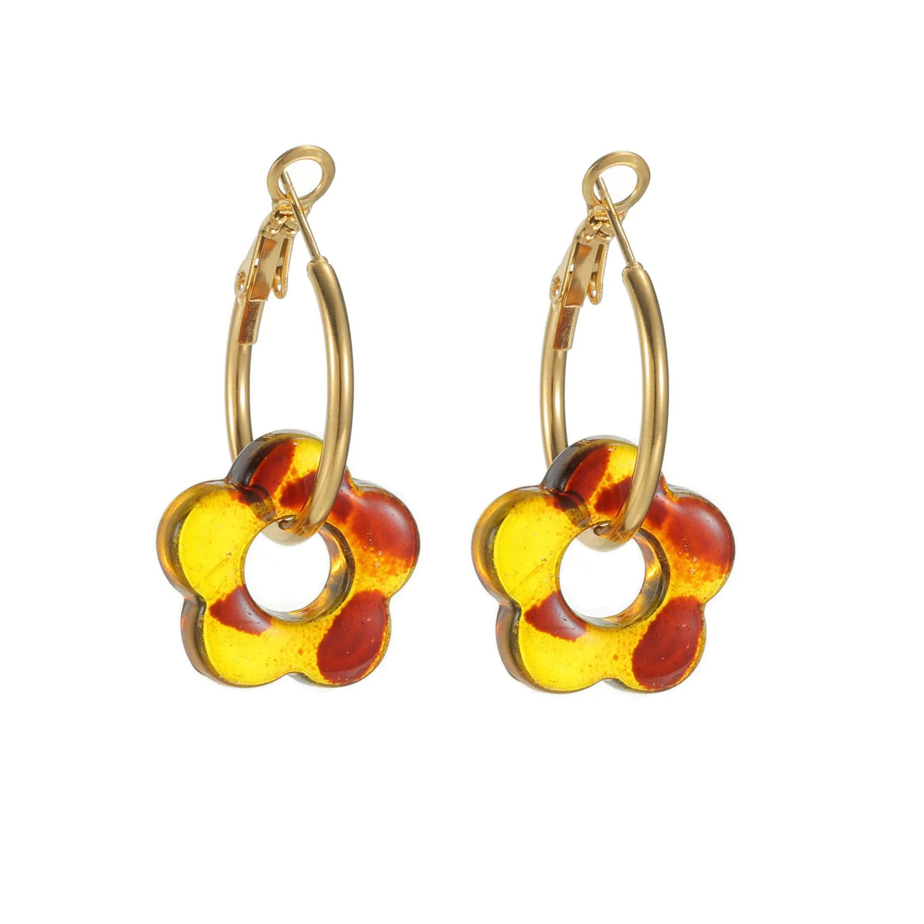 Wholesale Stainless Steel Floral Tassel Earrings Light Luxury Electroplated For Women - Image 8