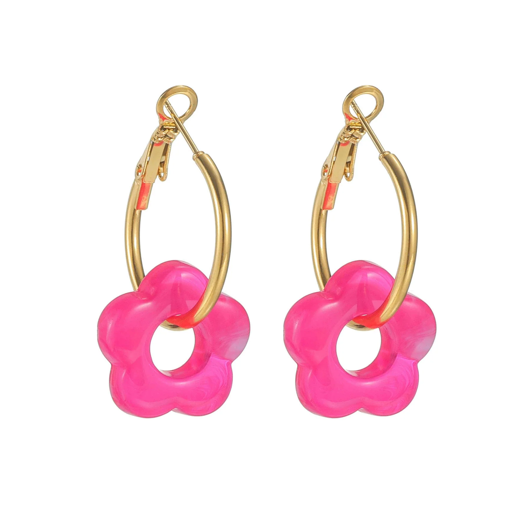 Wholesale Stainless Steel Floral Tassel Earrings Light Luxury Electroplated For Women - Image 9