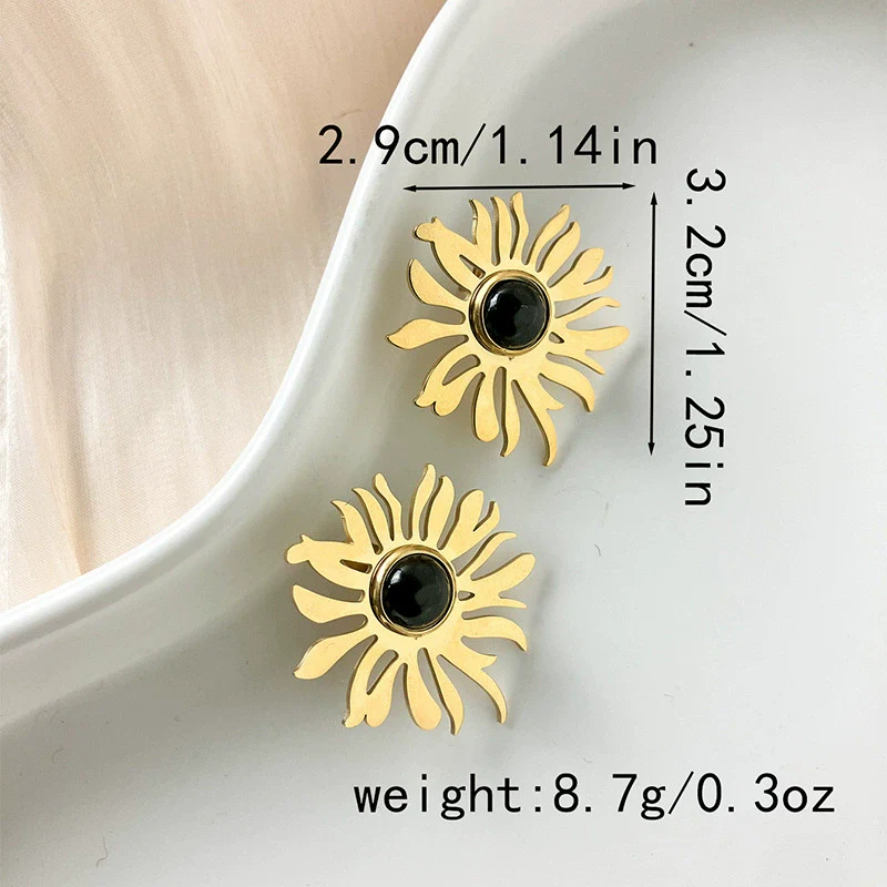 Wholesale Stainless Steel Flower Earrings Electroplated For Women Fashion Style - Image 5