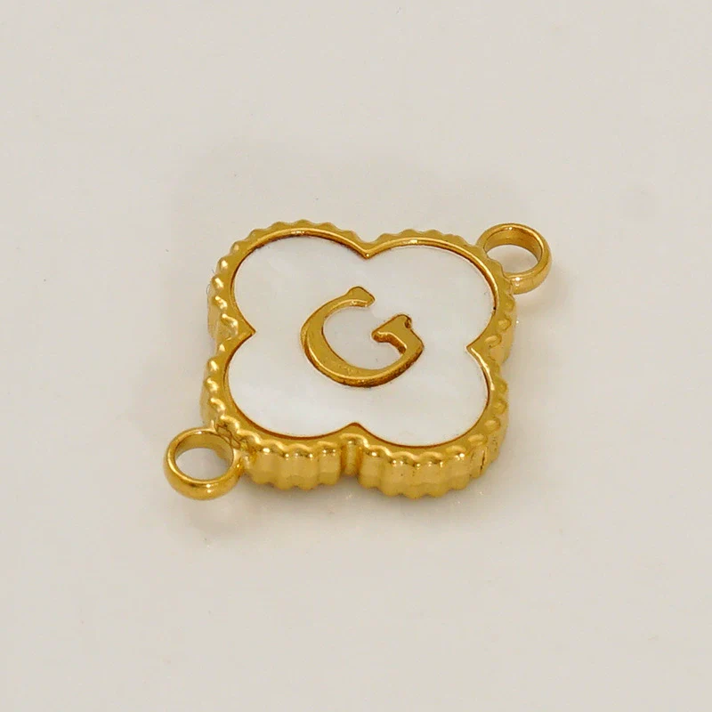 Wholesale 316L Stainless Steel Four Leaf Clover And English Letter Pendant Accessories With Electroplating For Bracelets - Image 12