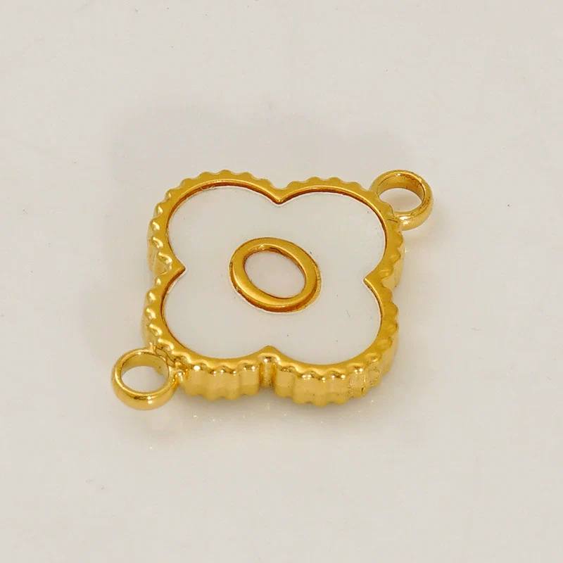 Wholesale 316L Stainless Steel Four Leaf Clover And English Letter Pendant Accessories With Electroplating For Bracelets - Image 20