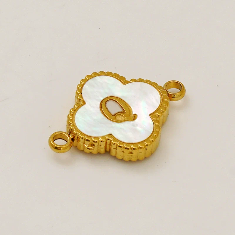 Wholesale 316L Stainless Steel Four Leaf Clover And English Letter Pendant Accessories With Electroplating For Bracelets - Image 22