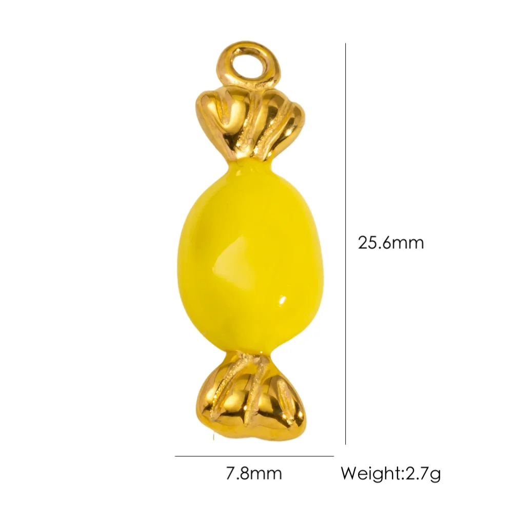 Wholesale Stainless Steel Fruit Food Style Dripping Oil Handmade Jewelry Pendant - Image 17