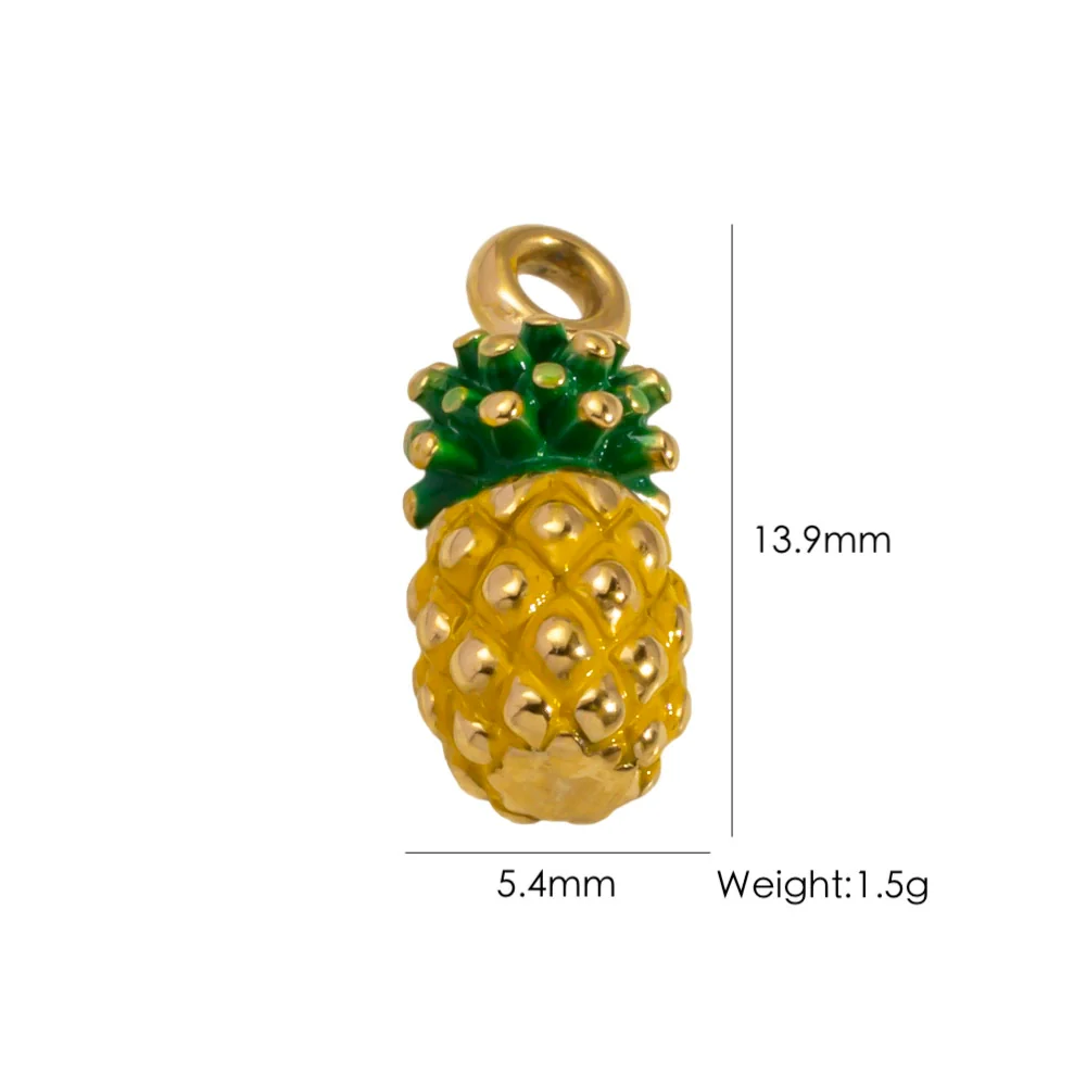 Wholesale Stainless Steel Fruit Food Style Dripping Oil Handmade Jewelry Pendant - Image 7