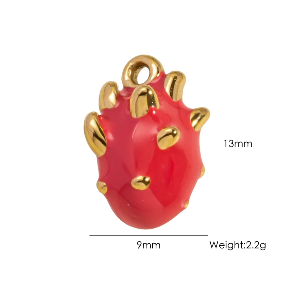 Wholesale Stainless Steel Fruit Food Style Dripping Oil Handmade Jewelry Pendant - Image 8