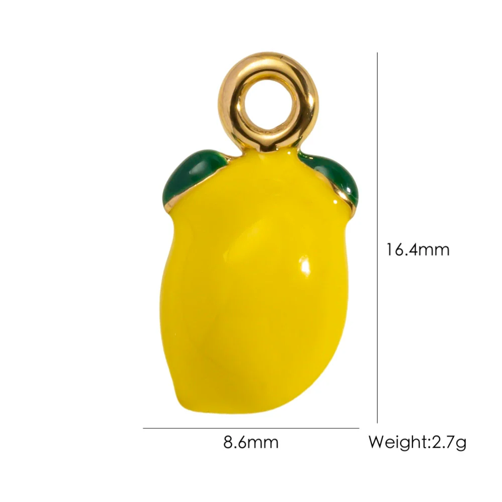 Wholesale Stainless Steel Fruit Food Style Dripping Oil Handmade Jewelry Pendant - Image 9