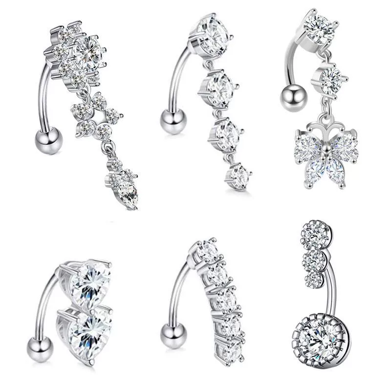 Wholesale Stainless Steel Fruit Pattern Navel Ring Set Body Piercing Jewelry