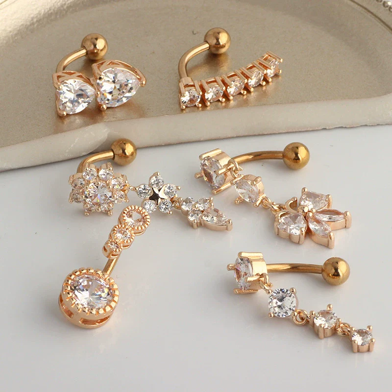 Wholesale Stainless Steel Fruit Pattern Navel Ring Set Body Piercing Jewelry - Image 5