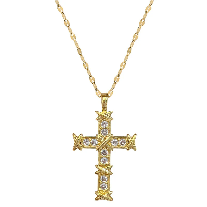 Wholesale Stainless Steel Geometric Cross Pendant Necklace For Women And Men - Image 5