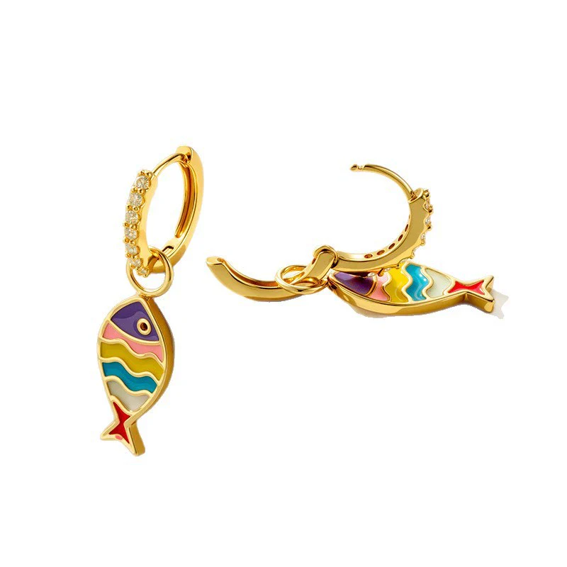Wholesale Stainless Steel Geometric Dripping Oil Style Pierced Earrings - Image 5