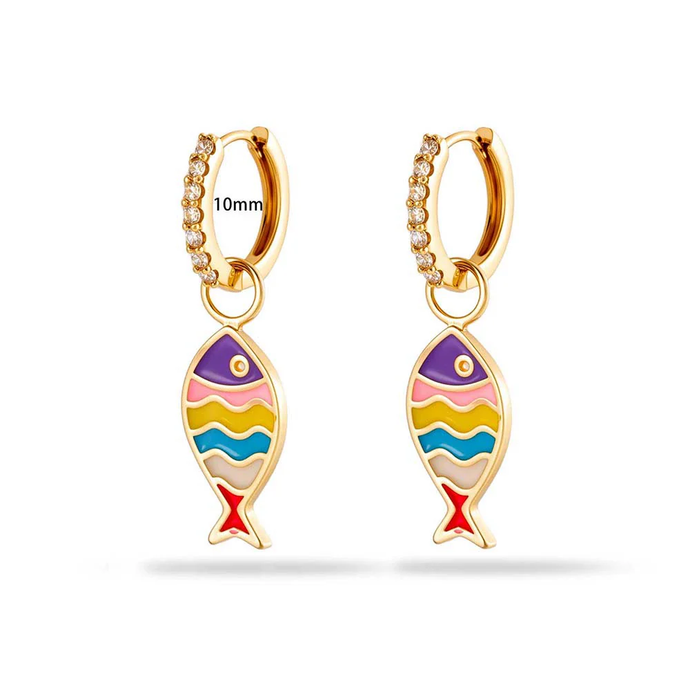 Wholesale Stainless Steel Geometric Dripping Oil Style Pierced Earrings - Image 9