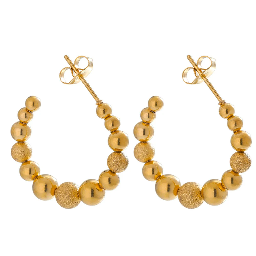 Wholesale Stainless Steel Geometric Earrings With Electroplating Drop Shaped And Wave Patterns For Women - Image 11